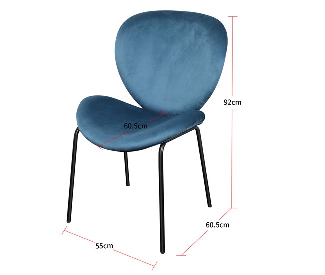 Conjunto de 2 cadeiras de jantar TULIPA  Azul