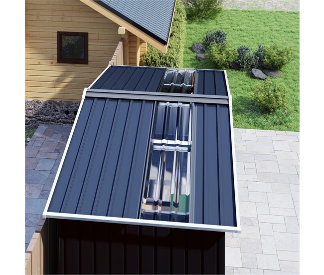 Abrigo de Jardim Aço Outsunny Cinza