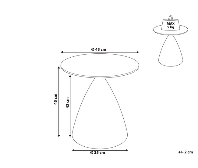 Beliani Mesa de apoio CORELLA 45x45 Castanho