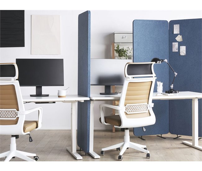Beliani Biombo dobrável STANDI 184x30 Azul