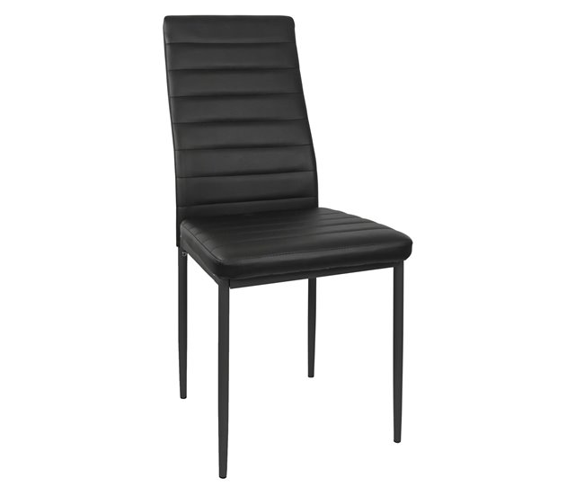 Pacote de 2 cadeiras Avat para sala de estar e jantar estilo industrial Preto