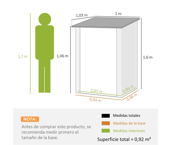 Abrigo de Armazenamento Aço Galvanizado Outsunny Cinza