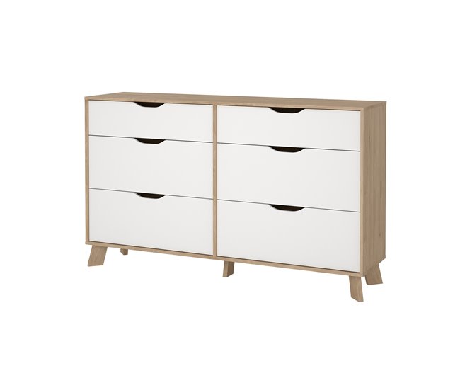 Cómoda dupla IKAST 6 gavetas cor branca Branco