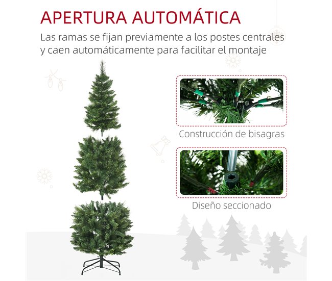 Árvore de Natal Artificial Aço e Plástico HOMCOM, casa - natal Verde