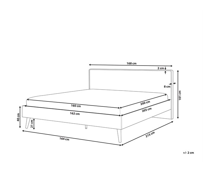 Beliani Cama com LED MDF SERRIS 168x215 Castanho