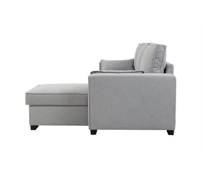 Chaise longue com cama MARLON reversível 3 lugares cinza Cinza