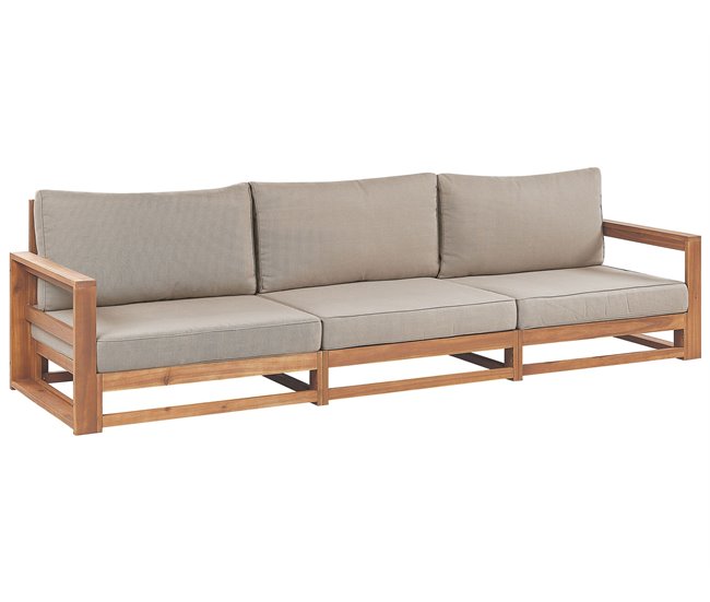 Beliani Conjunto lounge Madeira de acácia com certificado FSC® TIMOR Cinza Escuro