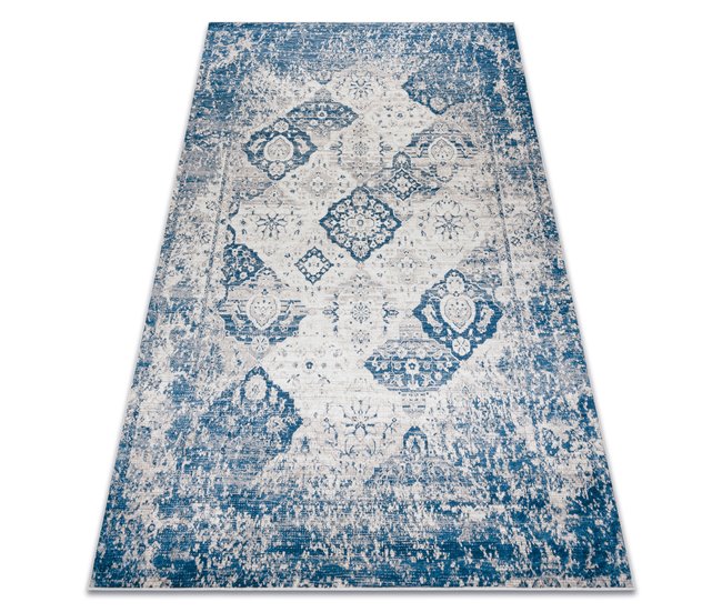 ANDRE 1819C Tapete Roseta vintage antiderrapante 160x220 Azul