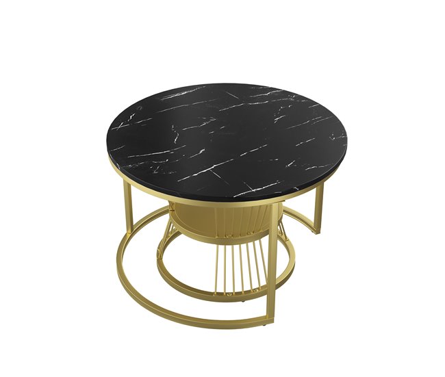 Conjunto de duas peças, mesa de centro, mesa lateral 70x70 Branco