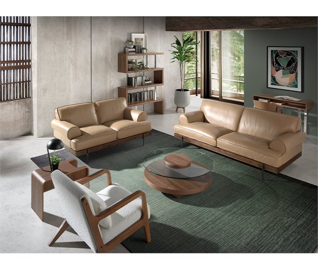 ANGEL CERDA Poltrona em tecido branco Nogal