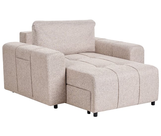 Beliani Chaise longue Poliéster INNVIK Castanho Claro