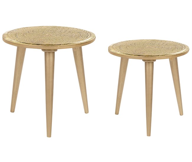 Beliani Mesa de apoio NARRA Dourado
