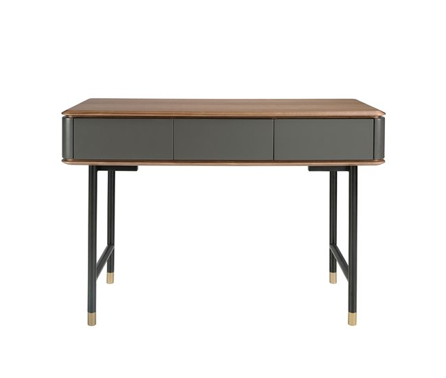Mesa de consola retangular, madeira e aço 7171 Cinza Escuro