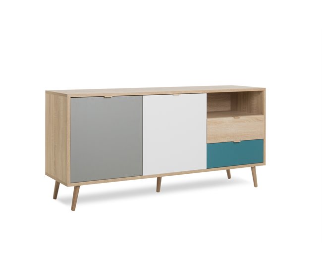 Aparador com 2 portas e 2 gavetas TILE Carvalho