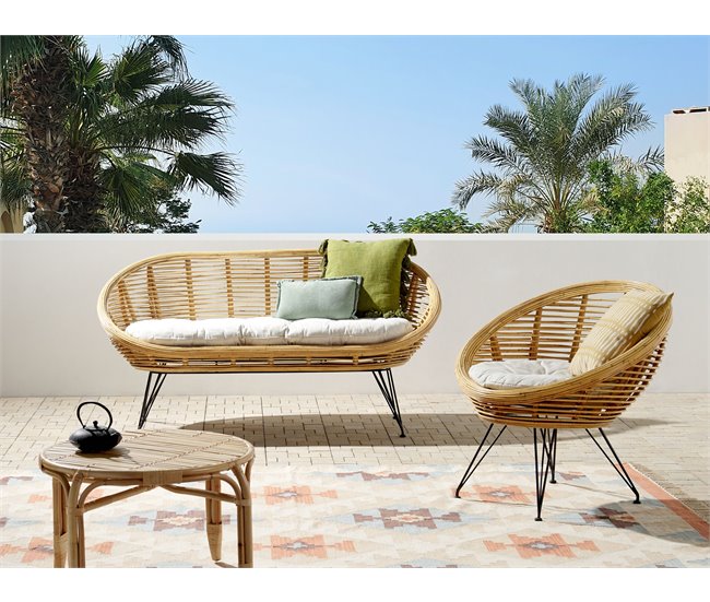 Beliani Conjunto lounge Rattan/vime MARATEA Natural