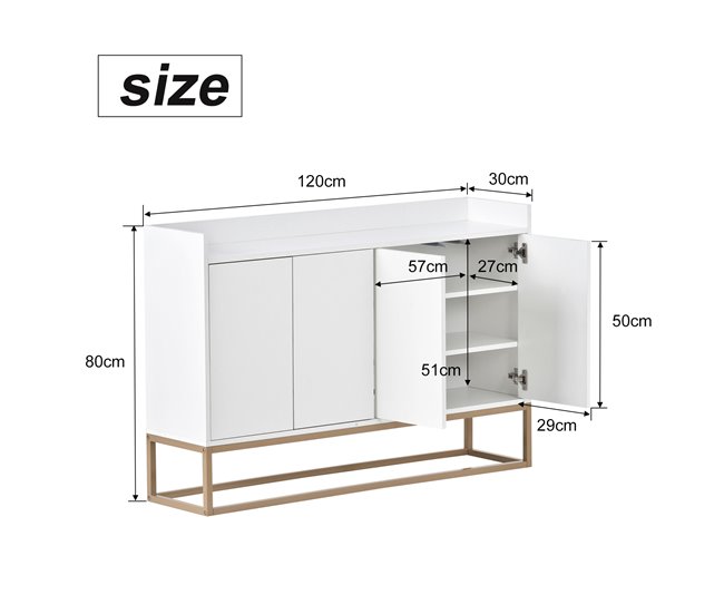 Aparador Moderno Minimalista 30 Azul