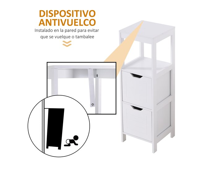 Armário de banheiro Placa de MDF kleankin, casa - casa de banho 30 Branco