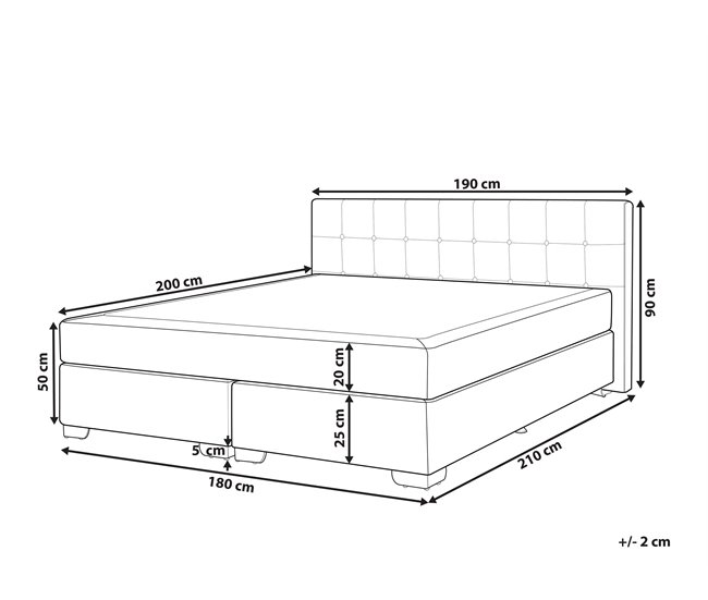 Beliani Cama continental Poliéster ADMIRAL 190x215 Areia