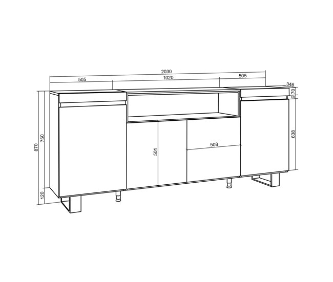 Aparadores para sala 35 Bege