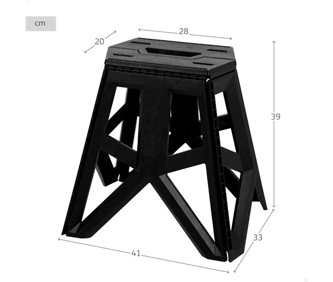 Aktive Taburete plegable camping extraresistente Preto