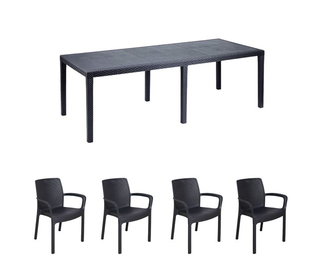 Sala de estar exterior em PVC Antracite