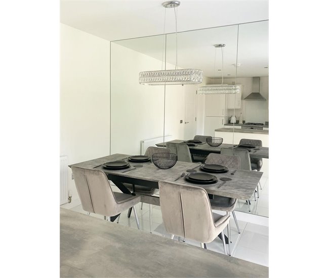 Beliani Mesa de centro AVOCA 80x140 Cinza Claro