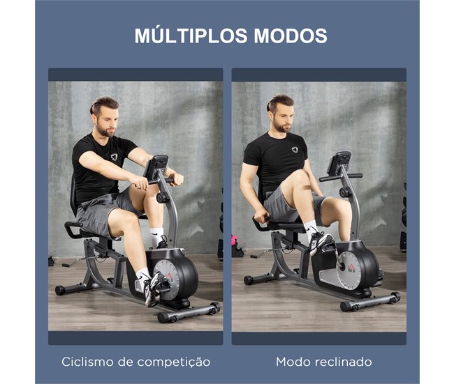 Bicicleta Estática Aço e ABS HOMCOM Preto / Cinza