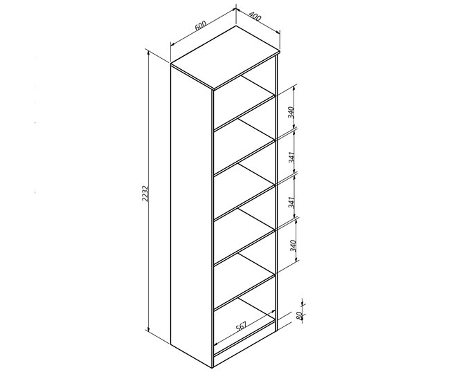 Estantes de escritório industriais Nibis com 6 prateleiras Cinza/ Madeira