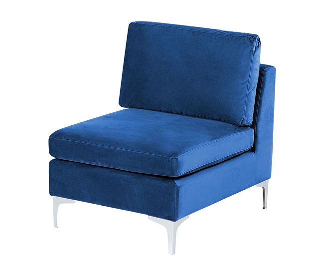 Beliani Sofá (D) Veludo EVJA Azul Marino