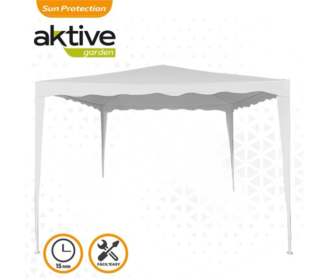 Gazebo de jardim em poliéster branco Aktive Garden Branco