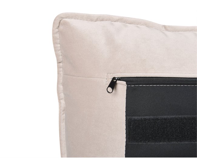 Beliani Cama com armazenamento Veludo BAJONNA 183x235 Bege
