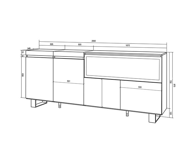 Aparadores para sala de estar 208 Carvalho Artisan