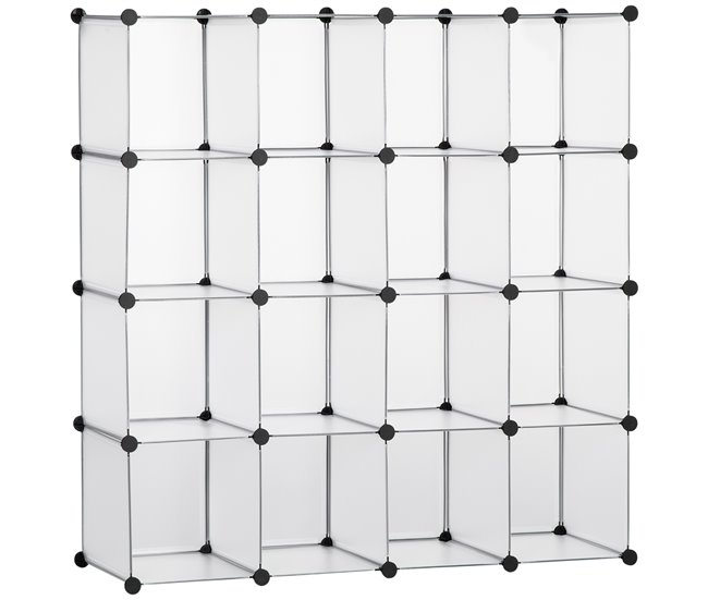 Armário Modular PP, aço HOMCOM, casa - móveis de armazenamento Transparente