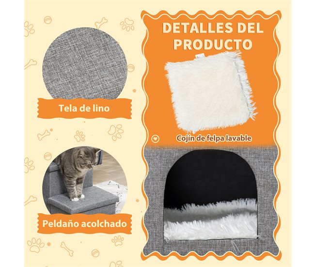 Escada para Animais de Estimação Cinza