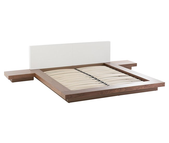 Beliani Cama com LED MDF ZEN 308x229 Castanho