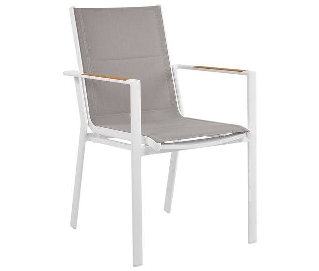 Beliani Cadeira de jardim BUSSETO Branco/cinza
