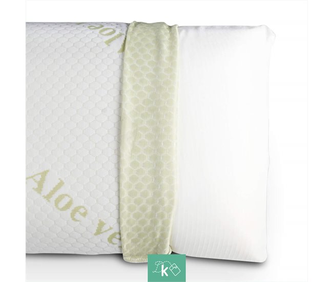 Almofada viscoelástica com capa de Aloé Vera Branco Veta