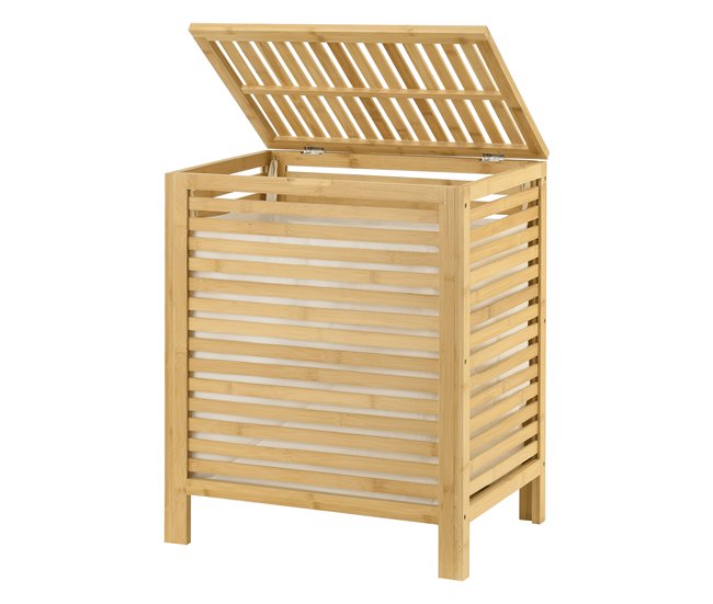 Cesto para roupa suja em bambu Skövde max 65 litros Natural