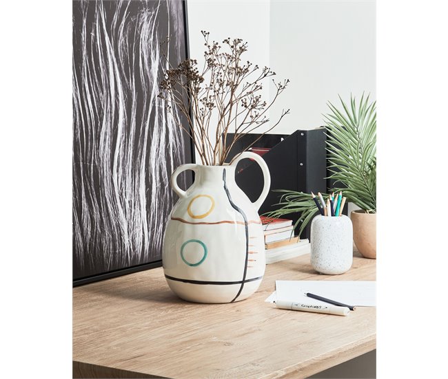 Beliani Jarro de flores DORY Branco