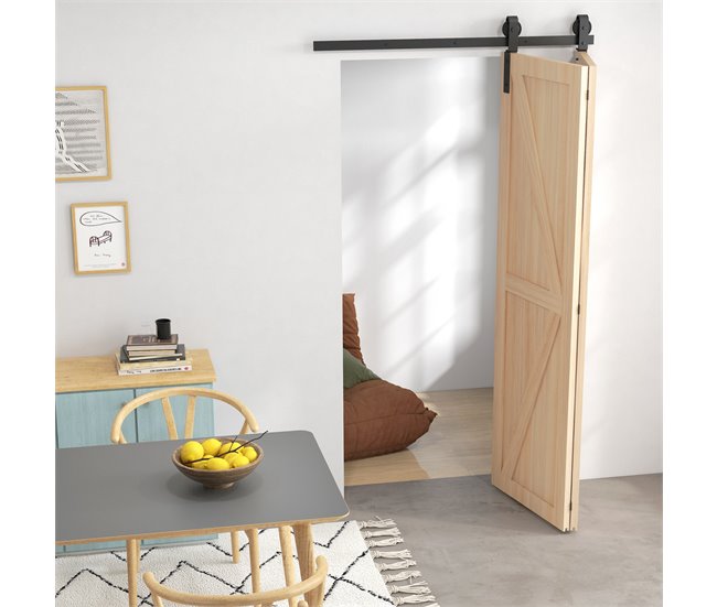 Acessórios para portas de correr Aço de carbono HOMCOM Preto