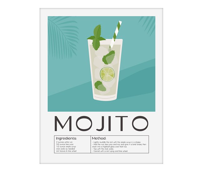 Pintura arte deco MOJITO 24x30cm marca MARCOMUEBLE Multicor