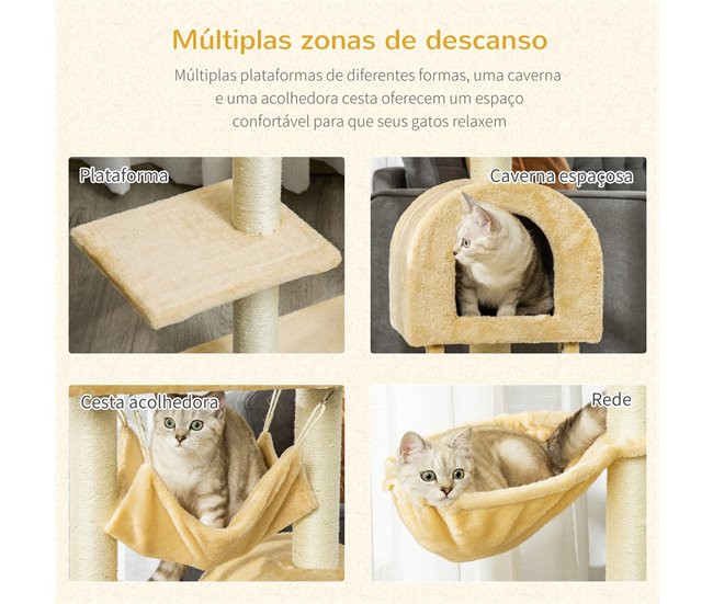 Árvore Arranhador para Gatos Bege