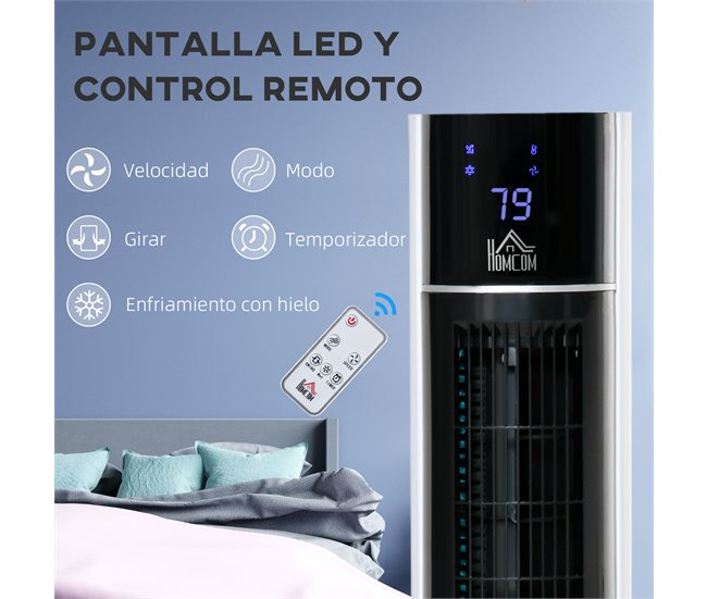 Ventoinha de Torre ABS HOMCOM, casa - aquecimento e climatização Multicor