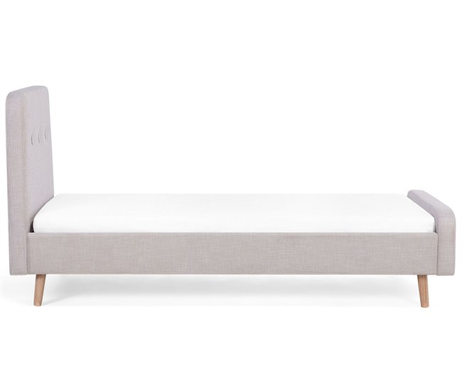 Beliani Cama com estrado Poliéster RENNES 101x220 Bege