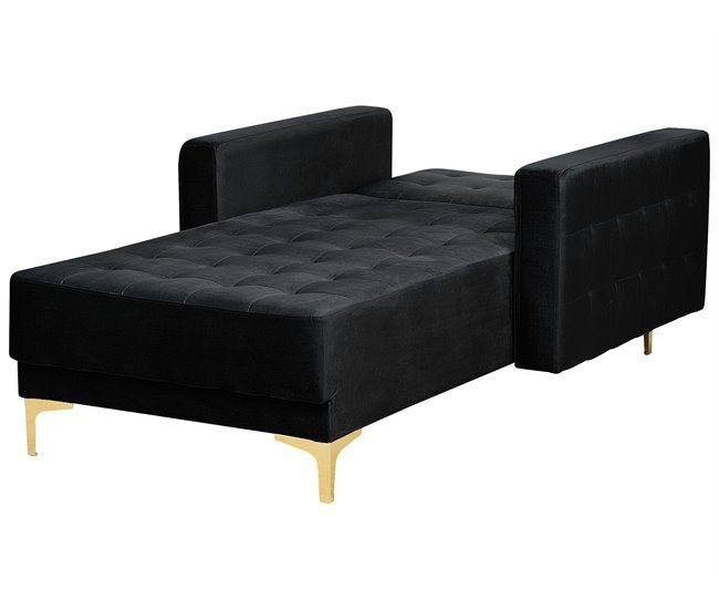 Beliani Chaise longue Veludo ABERDEEN Areia