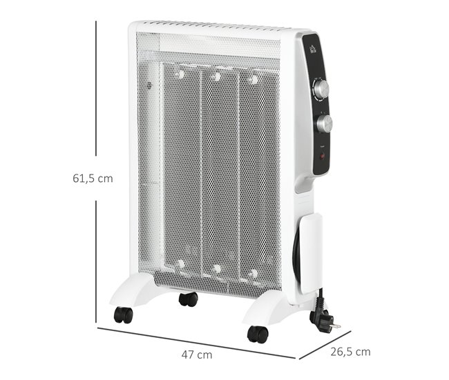 Aquecedor Elétrico HOMCOM 820-295V90WT Branco