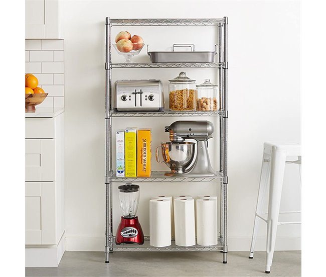 Estante Metálica com 5 Prateleiras Ajustáveis ​​Thinia Home Prata