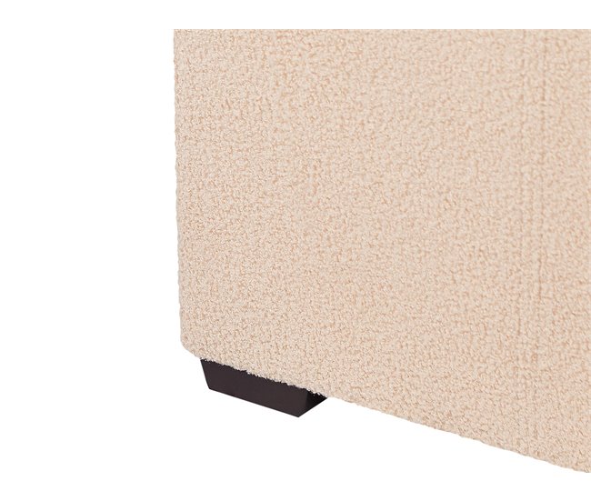 Beliani Cama com estrado Bouclé MARMANDE 86x214 Bege