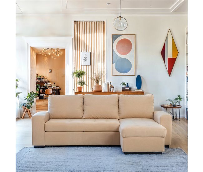 Chaise longue com cama HARRY Camel