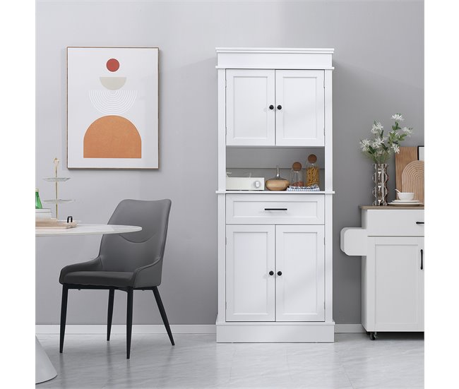 Armário de Cozinha Melamina de Madeira e MDF HOMCOM Branco